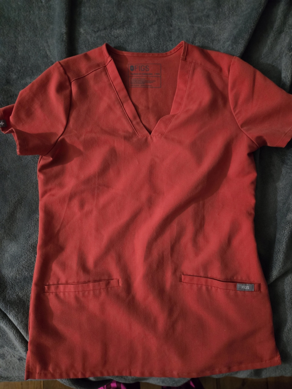 FIGS XXS Women's V-Neck Scrub Top In Burnt ORANGE